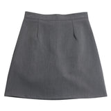 Solid Color High-Rise Thin Suit Half-Body Skirt Summer Basic Anti-Walking A-Word Ass Short Skirt 8615 HZ1208