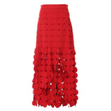 25 New Petal Three-Dimensional Burning Double Flowing Half-Dress Skirt Short Skirt Female 1731 HZ1208