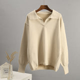 Autumn And Winter New Polo Collar Knitted Women's Sweater Hot Selling Girls HZ1208