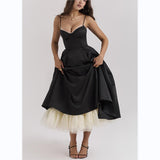 Sexy Women's New Sling V-Neck Sleeveless Dress Pony Skirt HZ1208
