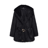 Women's Clothing New Temperament Collar Imitation Fur Medium And Long Coat HZ1208