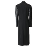 25 New Fashion Temperament Design Leather Splicing Type Tadge Coat 1718 HZ1208