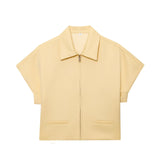 Z2025 Spring New Women's Collar Short-Sleeved Short Coat Straight Trousers 8491053 8491054 HZ1208