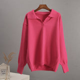 Autumn And Winter New Polo Collar Knitted Women's Sweater Hot Selling Girls HZ1208