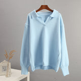 Autumn And Winter New Polo Collar Knitted Women's Sweater Hot Selling Girls HZ1208