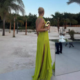 Sexy Women's New Sexy Sleeveless Slings Solid Folds Long Skirt Set HZ1208