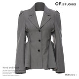 25 New Back Lotus Loaf Under The Suit To Collect Waist Thin Coat Suit Top Female 1581 HZ1208