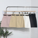 Real Shooting Kin Color High-Rise Thin Bag Hip Skirt 2025 New Hundred With Belt A Short Skirt 9997 HZ1208