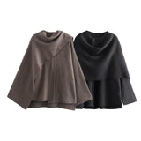 Explosion New Women's Clothing With Asymmetric Scarf Short Knitted Coat HZ1208