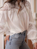 Holiday Hot Sale Of New Hook And Flower Hoodie Women's Sexy Hollow Horn Sleeve Lace Shirt Top HZ1208