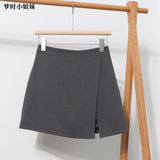 Irregular A-Word Fork High-Waist Skirt Short Skirt Women's Korean Dress Dress Dress 8872 HZ1208