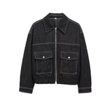 Spring New Denim Effect Jacket Jacket 21968500 Folding Pants 6929213 HZ1208