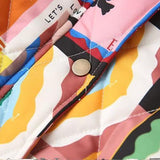 Autumn And Winter New Women's Baseball Collar Print Cotton Jacket Loose Leisure Cotton Coat HZ1208