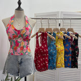 Real-Pat On-Tlap Sling Sling Sleeve Sleeveless Coat With Chest Pad Crumb Lace Hanging Back Sleeveless Top 9263 HZ1208