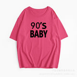 2025 New Letter Pure Cotton T-Shirt Women Simple Basic Short-Sleeved Top Women's Free-Fitting Sweater HZ1208