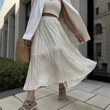 2025 Spring And Autumn New 100 Folded Wrinkles Skirt Hot Soft Half Dress In Wind HZ1208