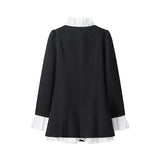 Spring And Autumn Long Sleeve Splicing Solid Color Button A Word Fake Two-Piece Shirt Skirt New Woman HZ1208