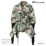 25 New Camouflage Personality Splicing Knitted Cuffs Waist Personality Tailoring Cotton Coat 1695 HZ1208