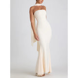 Sexy Women's New Body-Body-Bendered Ass Fishtail Dress Solid Dress Skirt Shawl HZ1208