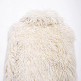 2025 Winter New Temperament Simple Collar Long-Sleeved Artificial Fur Warm Coat Woman HZ1208