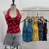 Real-Pat On-Tlap Sling Sling Sleeve Sleeveless Coat With Chest Pad Crumb Lace Hanging Back Sleeveless Top 9263 HZ1208