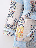 2025 Women's Collar Print Quilt Cotton Long Coat 5796 HZ1208