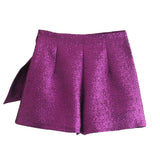 2025 Women's Metallic Purple Bow Dress Skirt 2217 HZ1208