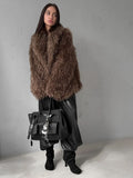 2025 Winter Fashion Faux Fur Coat Women's Loose Soft Thicker Coat HZ1208