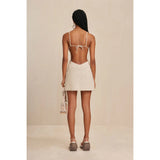 Sexy Women's New White Three-Dimensional Flower Design Sling Joint Skirt HZ1208