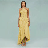 French Waist Design Sling Dress Femininity Slimming Dress Seaside Holiday Island Skirt HZ1208