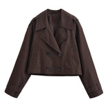 Z2025 New Fashion Temperament Women's Long-Sleeved Short Wind Coat 3046259 HZ1208