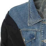 25 New Personality Niche Cowboy Splicing Colliding Color Loose-Fitting Version Of The Coat Baseball Uniform 1609 HZ1208