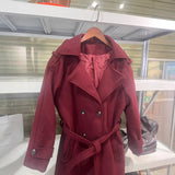 Z2025 Autumn New Female Retro Leisure Double Buckle With Belt Long Hair Coat HZ1208