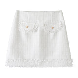 Summer New Coarse-Woven Short-Coat Coat Coarse-Woven Mini-Skirt Set HZ1208