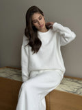 Autumn/Winter 2025 Elegant Soft Thicker Round Collar Sweater + Fishtail Skirt Two Sets Of Women's OL Wind Top + Skirt Set HZ1208