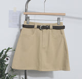 Real Shooting Kin Color High-Rise Thin Bag Hip Skirt 2025 New Hundred With Belt A Short Skirt 9997 HZ1208