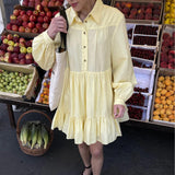 2025 Hot Spring New Shirt Dress White Dress Women's OL Simple Cotton Top HZ1208