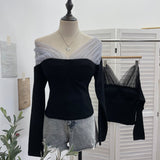 Real Shooting Irregular Skirt Lattice Sling Vest Women's Summer Design Sleeveless Top 9151 HZ1208