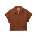 Z2025 Spring New Women's Collar Short-Sleeved Short Coat Straight Trousers 8491053 8491054 HZ1208