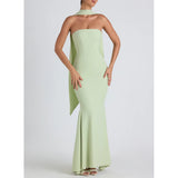 Sexy Women's New Body-Body-Bendered Ass Fishtail Dress Solid Dress Skirt Shawl HZ1208