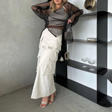 New Detachable Two-Wear Work Dress Women High Waist Thin Multi-Pocket Design Fashion Trend Comfortable HZ1208