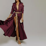 Small Personality Out-To-Shoulder Design Work-In-Sense Dress Women's Summer High-End Zipper (Including Belt) HZ1208