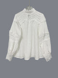 Holiday Hot Sale Of New Hook And Flower Hoodie Women's Sexy Hollow Horn Sleeve Lace Shirt Top HZ1208