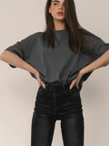 100% Cotton Collar Solid Color T-Shirt Girl 2025 Spring And Summer New Hot Cotton Short-Sleeved Top HZ1208