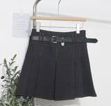 Spring And Summer Women's Retro Modern Hit Color Clear Line Pressure Skirt Anti-Light Short Skirt With Belt 8299 HZ1208