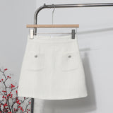 Long-Term Goods Small Fragrant Wind Coarse Flowers A Short Skirt Women High Waist Thin Skinny Bag Hip Half-Body Skirt 8996 HZ1208