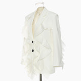 25 Spring New Superweight Workers Splicing Pressure Folded Fairy Suit Coat Top Female 1561 HZ1208