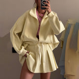 Trendy Rhisey With A Hundred Folded Skirt Suit Women's Summer New Sports Leisure Sexy Pure Lust HZ1208