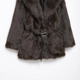 Women's Clothing New Temperament Collar Imitation Fur Medium And Long Coat HZ1208