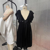 Sexy Women's New Deep V Strap Belts Solid-Colored Miniskirt HZ1208